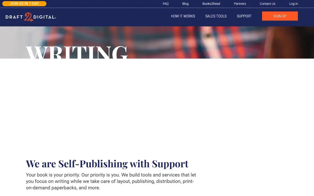 Draft2Digital homepage