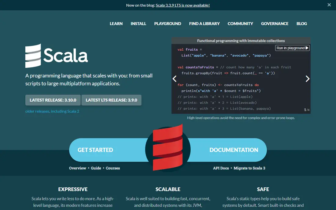 Scala homepage