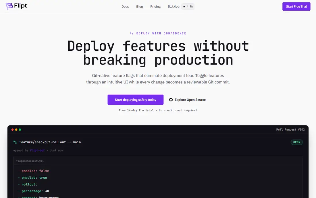 Flipt homepage