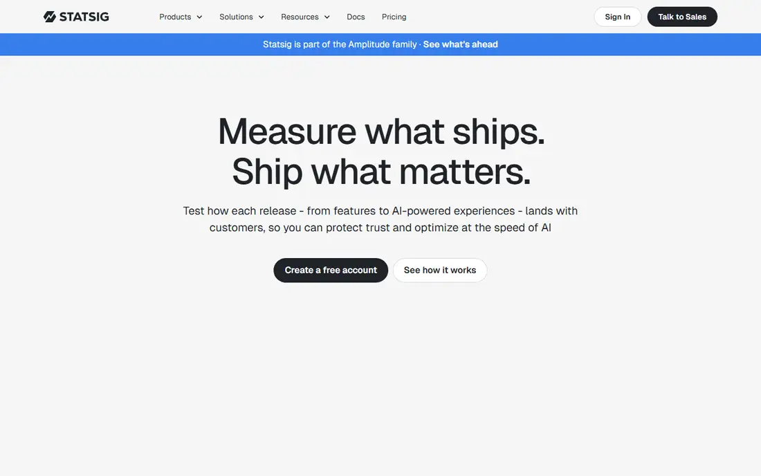 Statsig homepage
