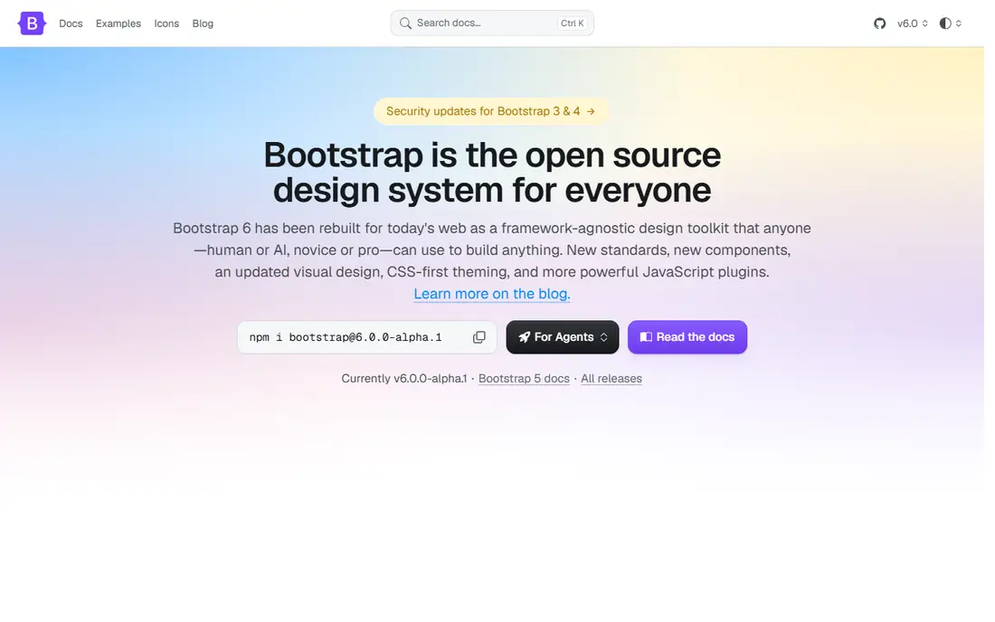 Bootstrap homepage