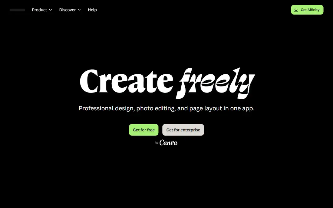 Affinity Publisher homepage