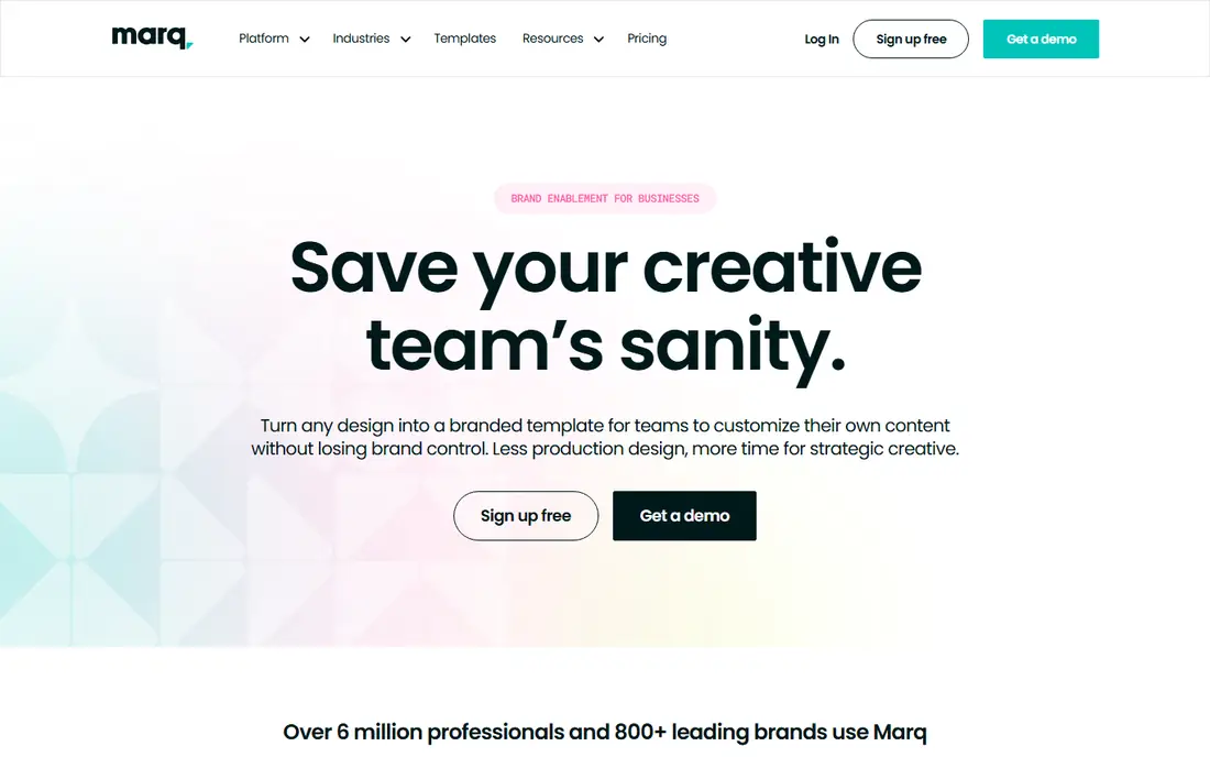 Marq homepage