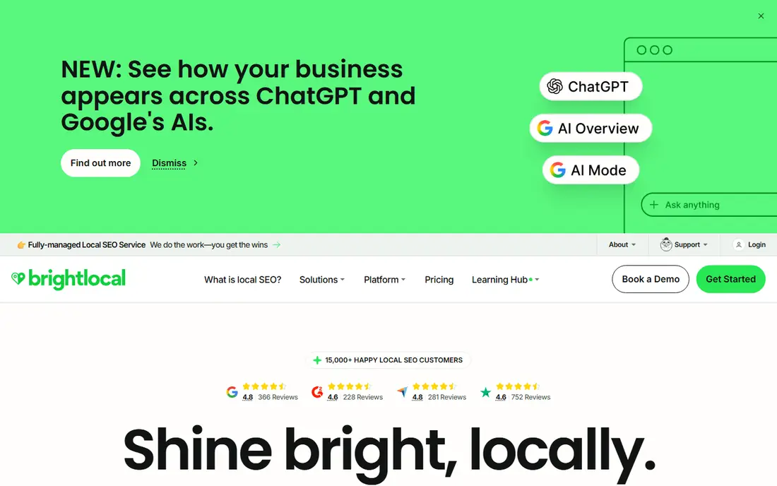 BrightLocal homepage