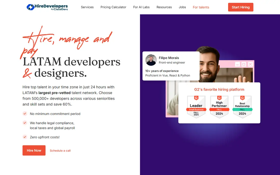 CloudDevs homepage