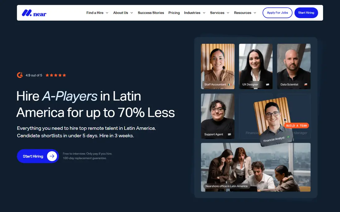 Hire With Near homepage