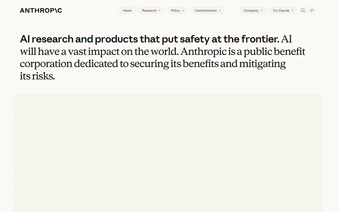 Anthropic Claude API homepage
