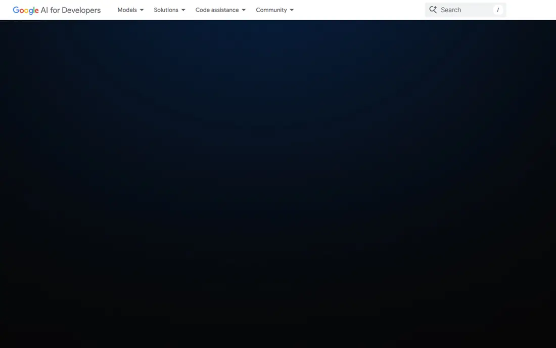 Google Gemini API homepage