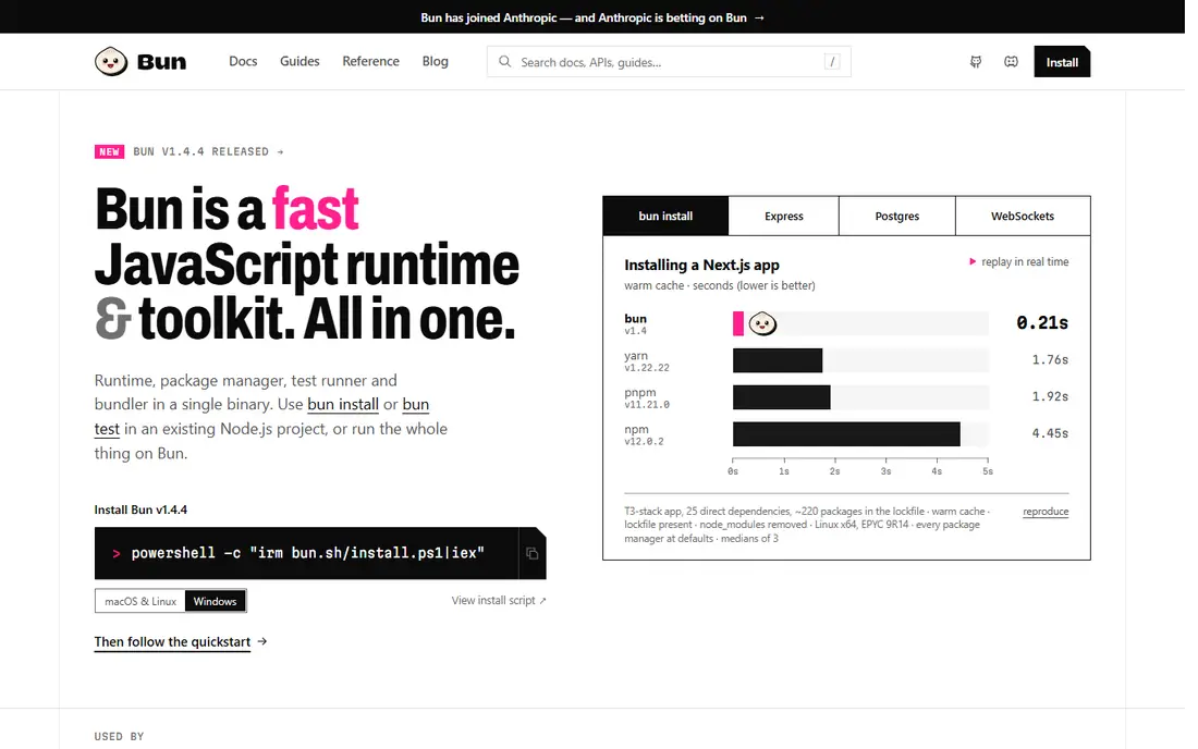 Bun homepage