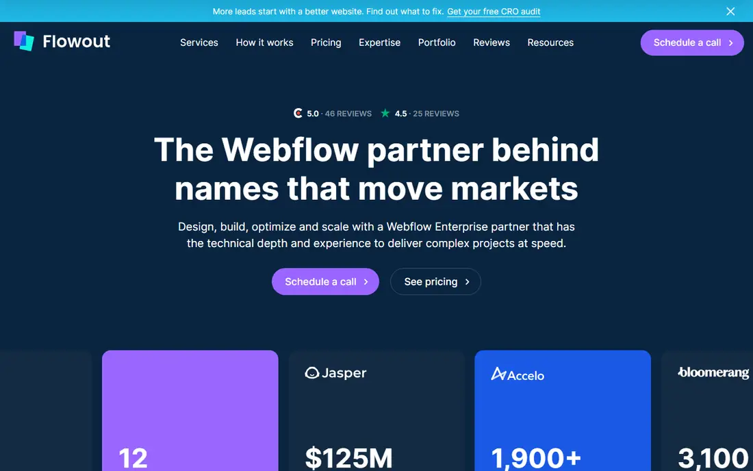 Flowout homepage