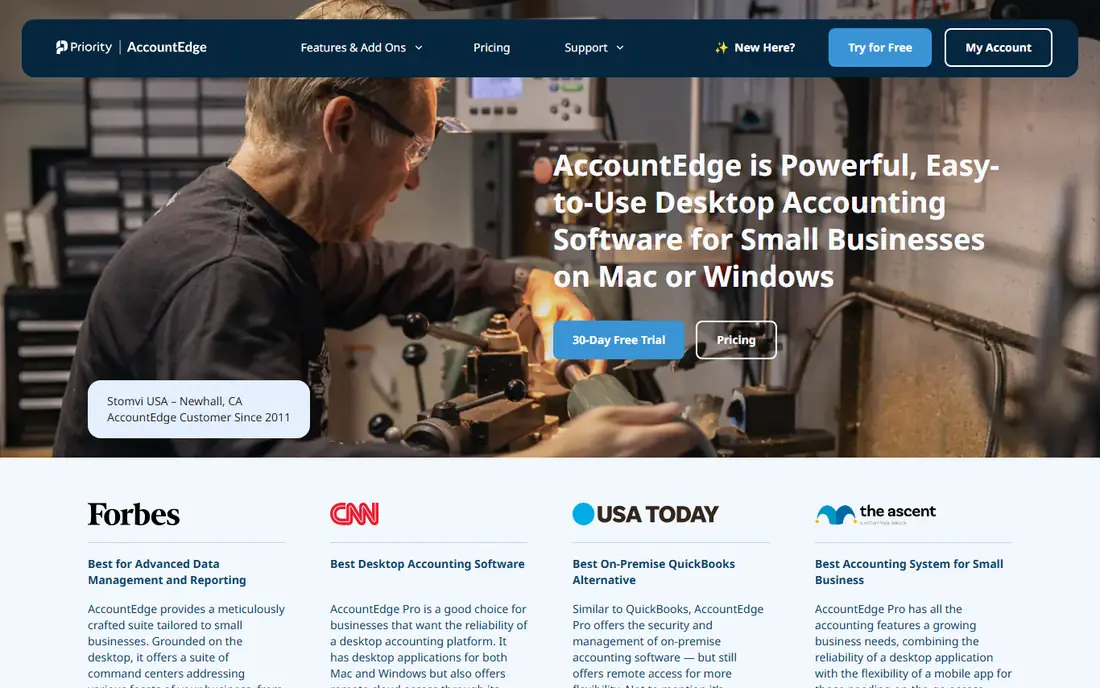 AccountEdge homepage
