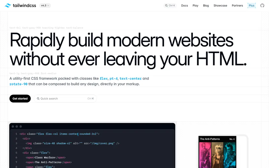Tailwind CSS homepage