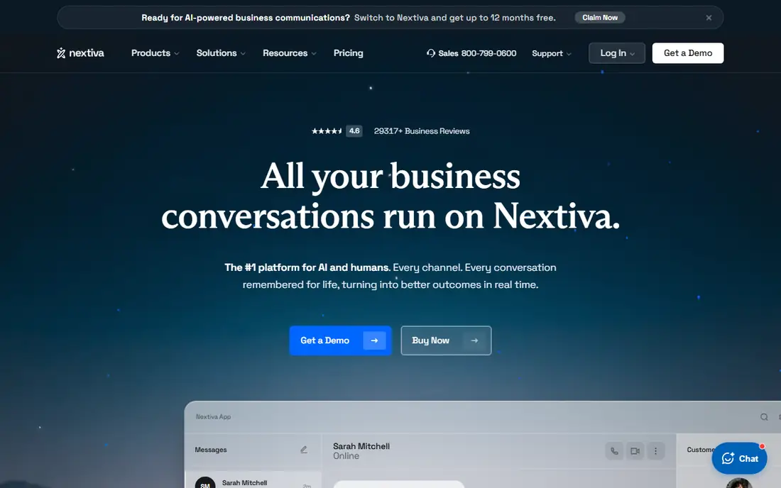 Nextiva homepage