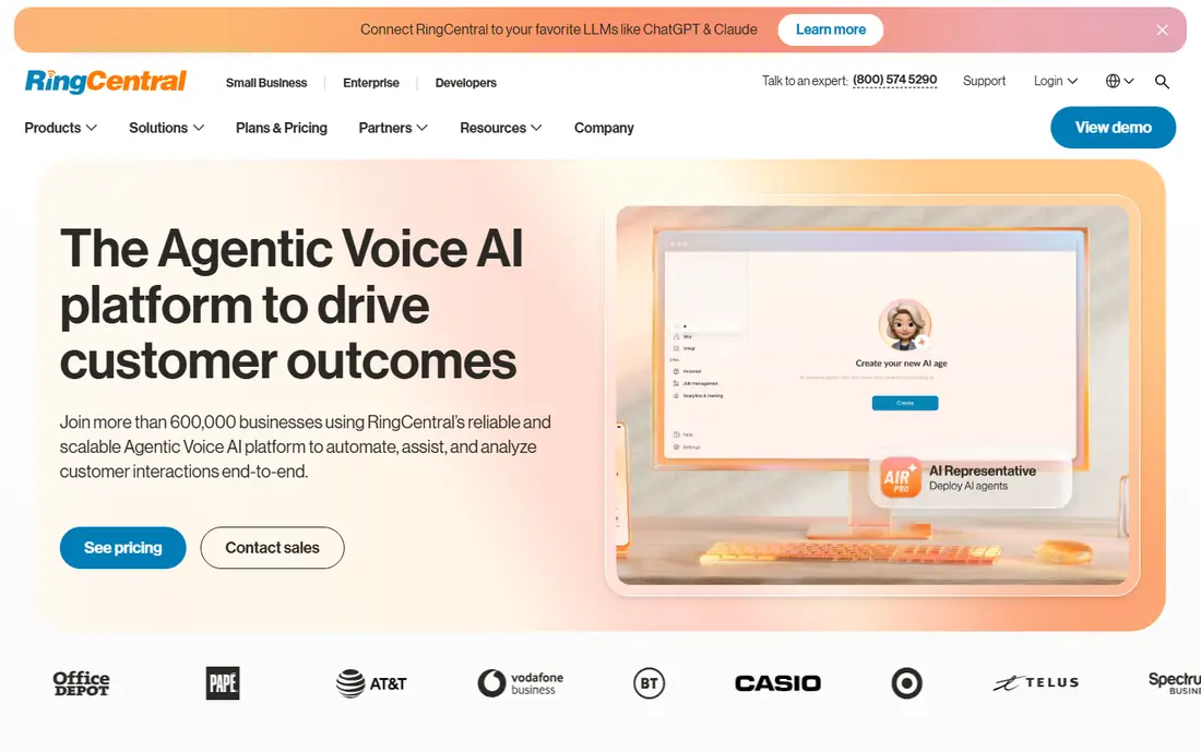 RingCentral homepage