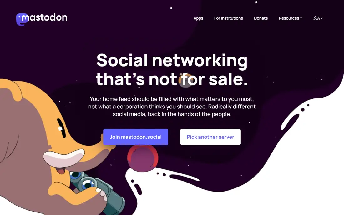 Mastodon homepage