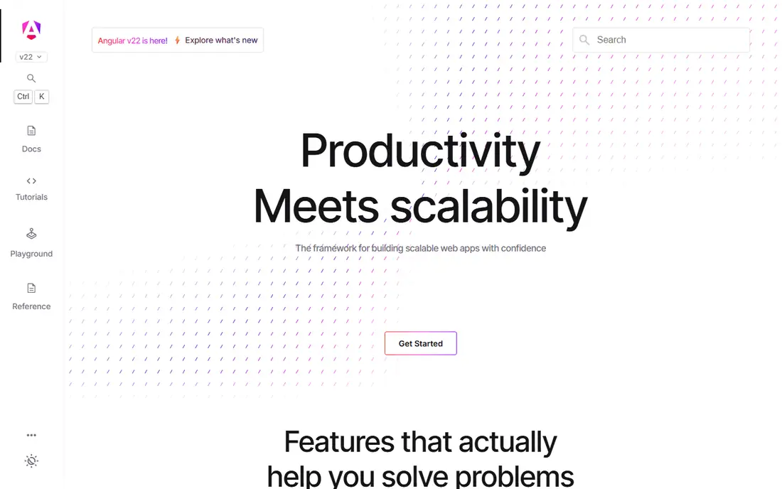Angular homepage