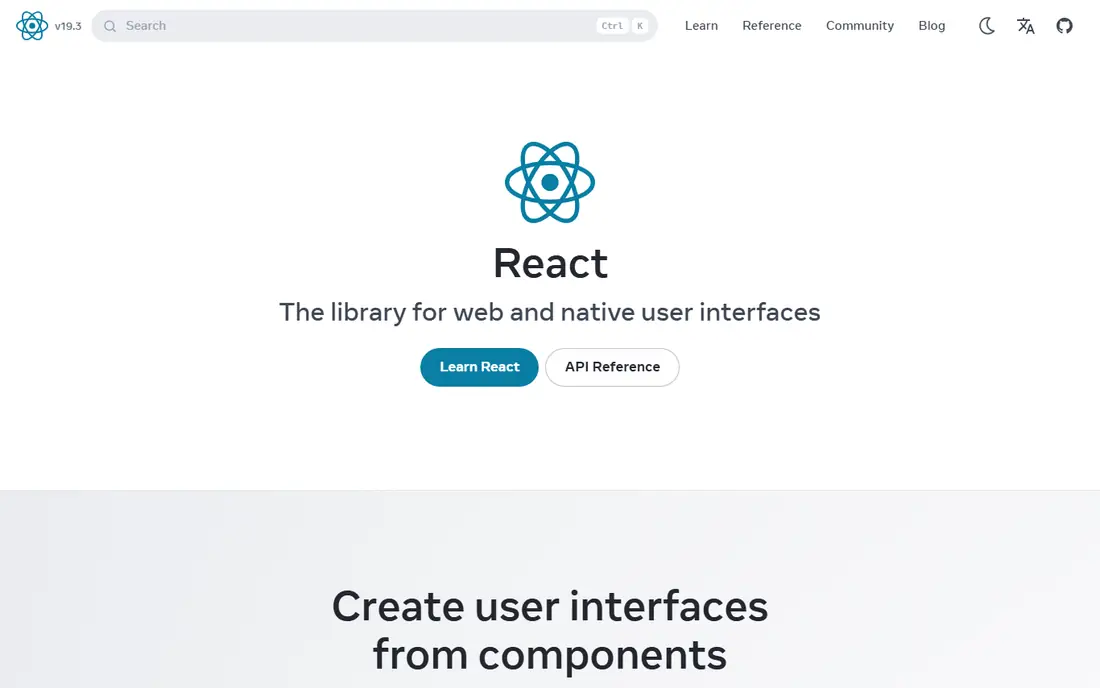 React homepage