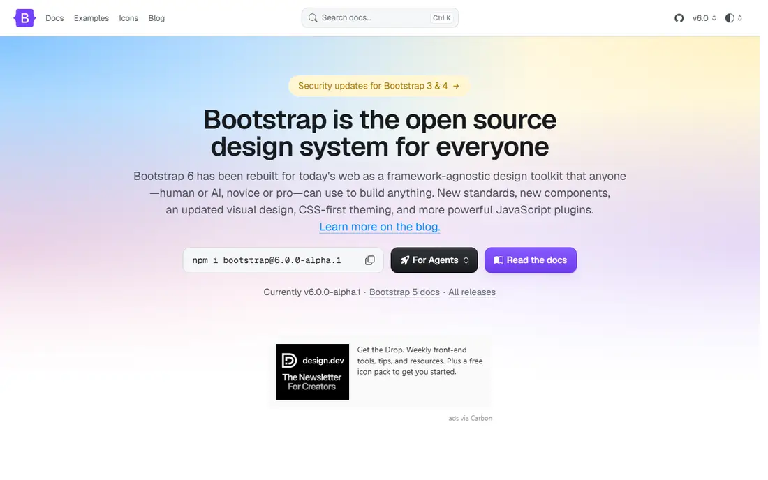 Bootstrap homepage