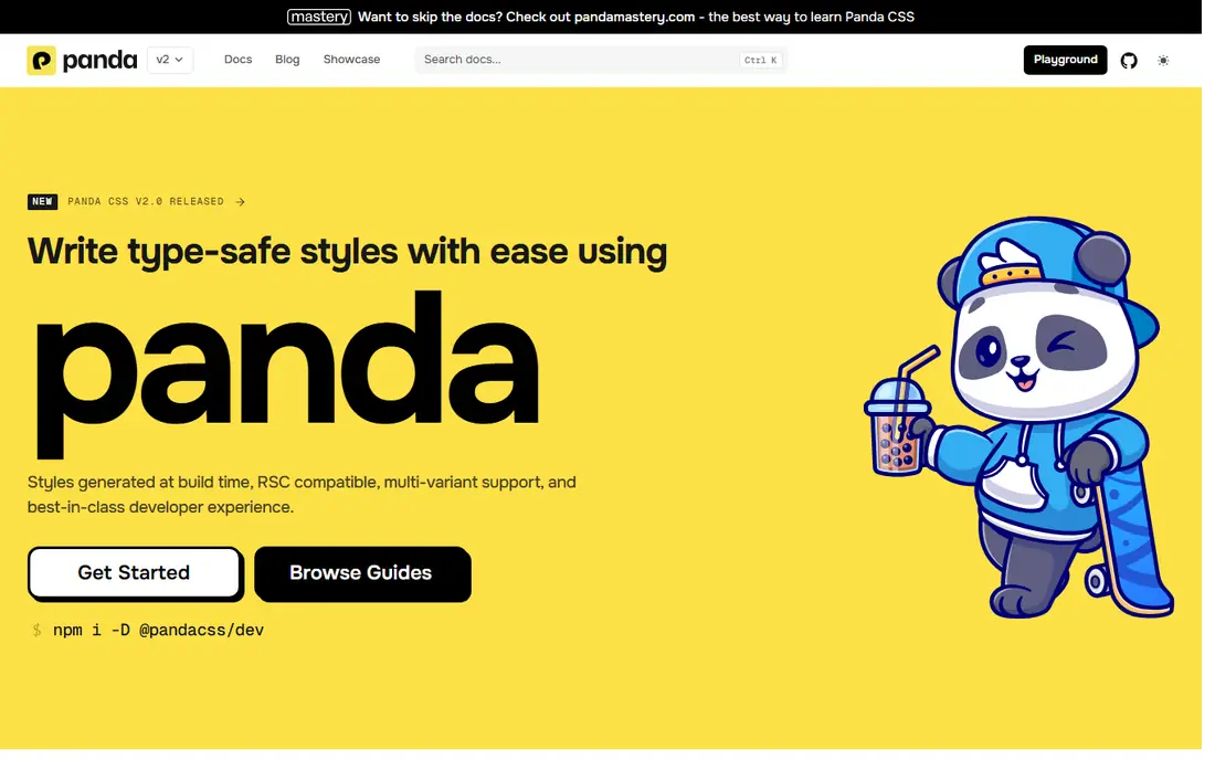 Panda CSS homepage