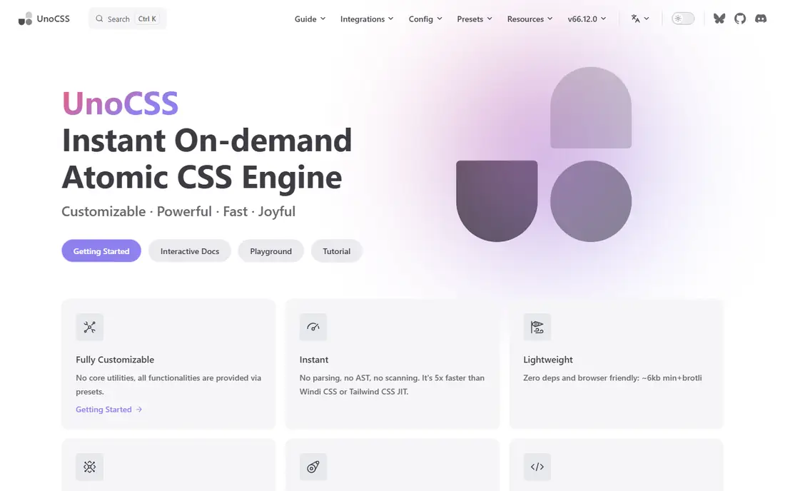 UnoCSS homepage