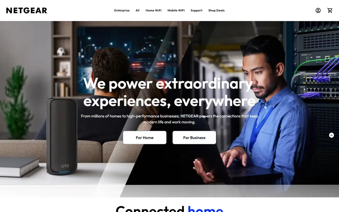 Netgear homepage