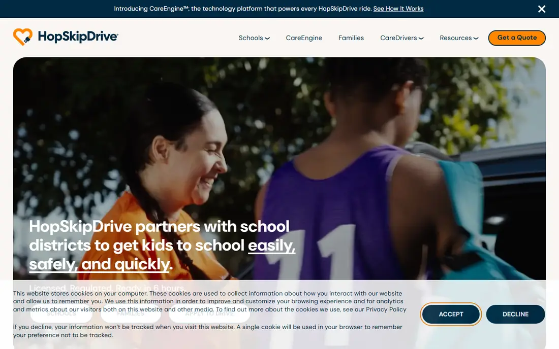 HopSkipDrive homepage