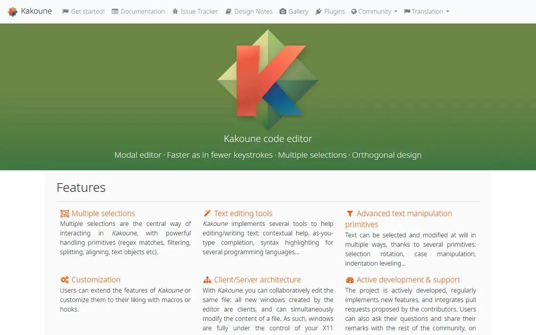 Kakoune homepage