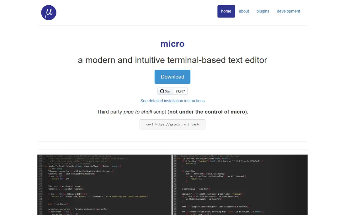 Micro homepage