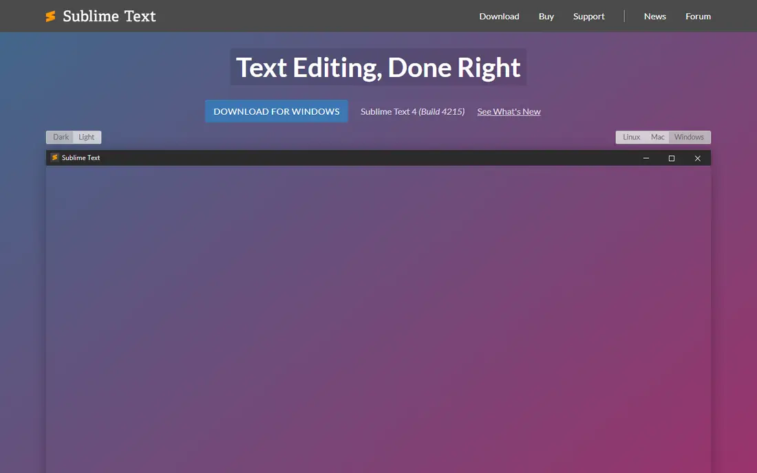 Sublime Text homepage