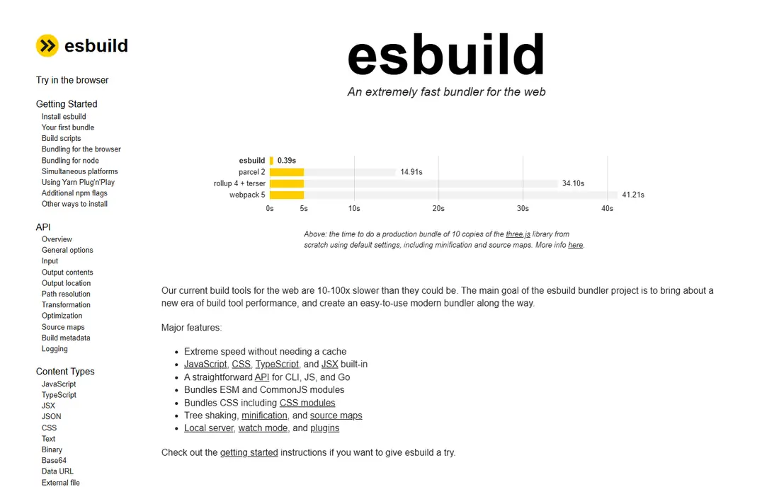 esbuild homepage