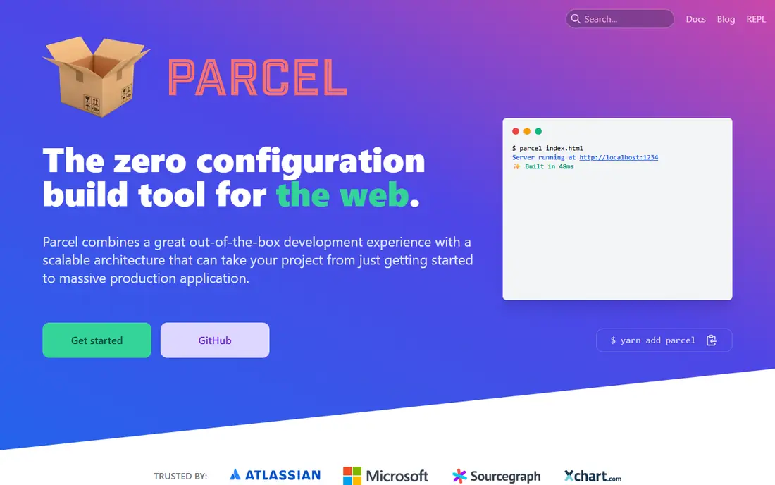 Parcel homepage