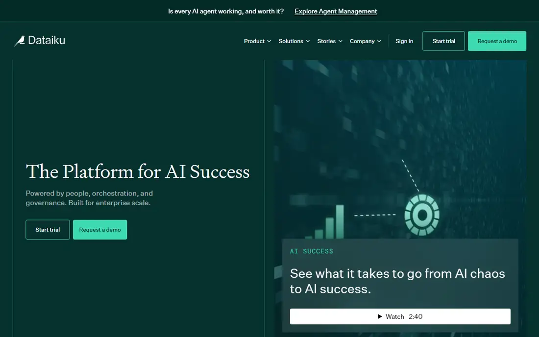 Dataiku homepage
