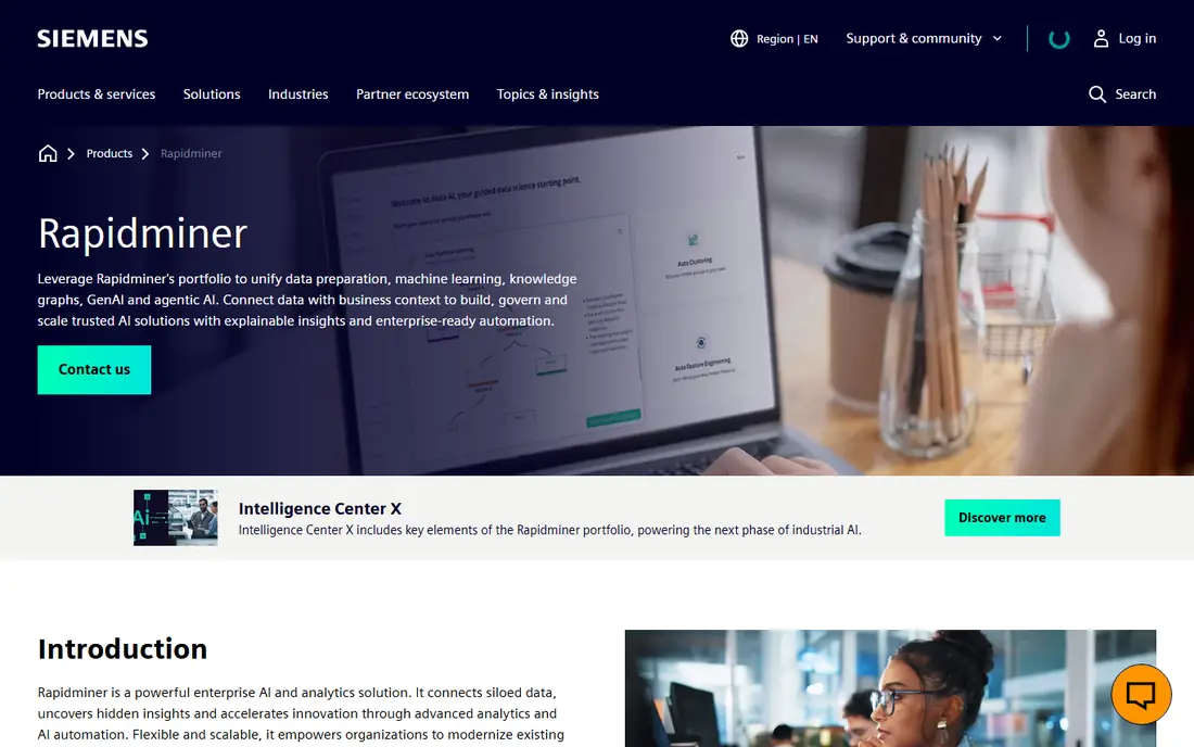 RapidMiner homepage