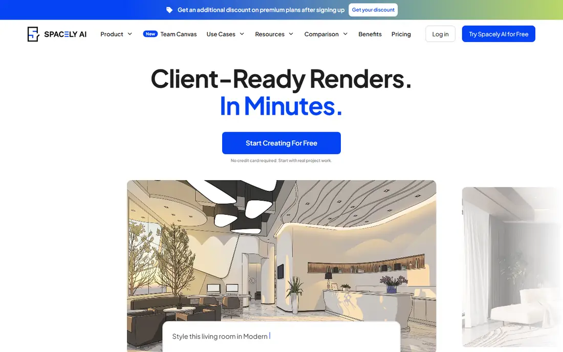 Spacely AI homepage