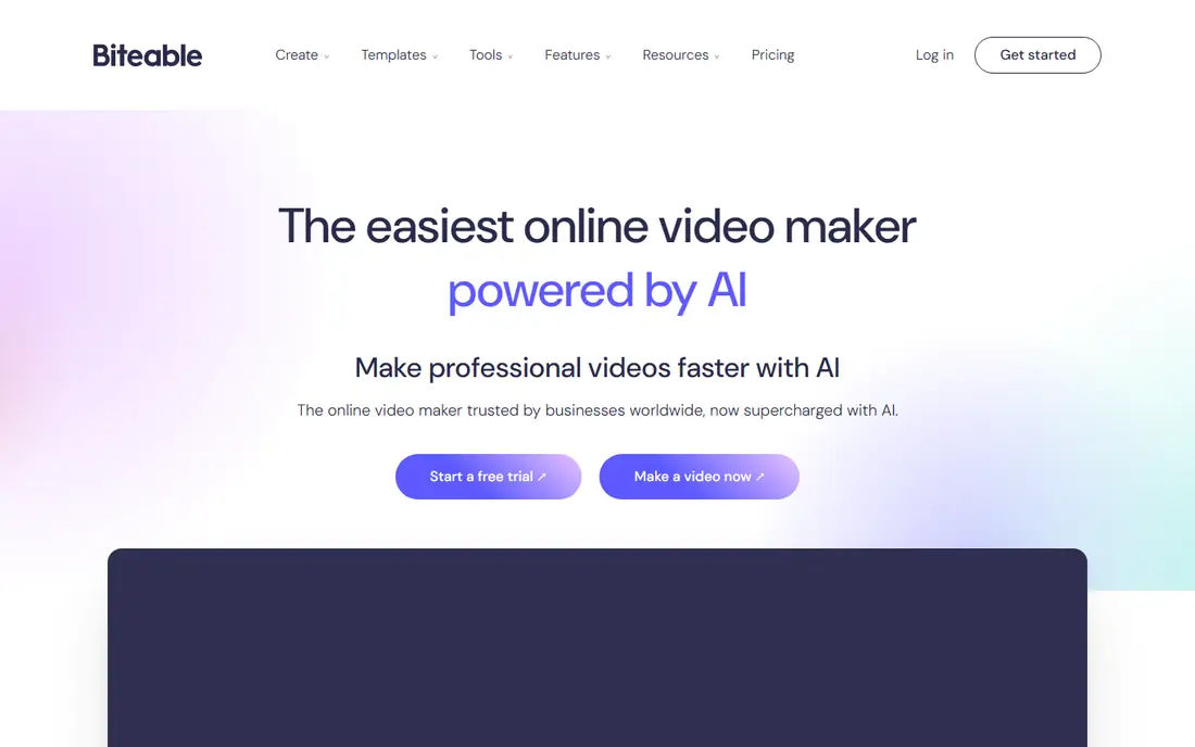 Biteable homepage
