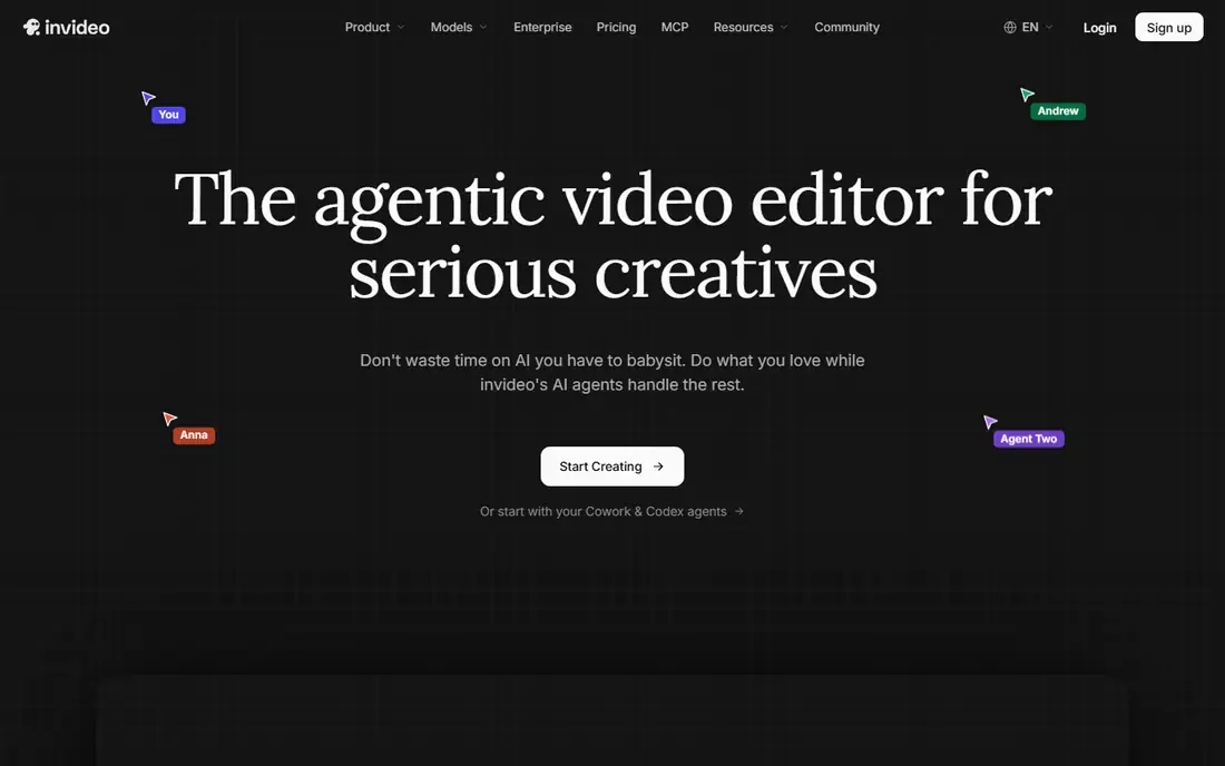 InVideo homepage