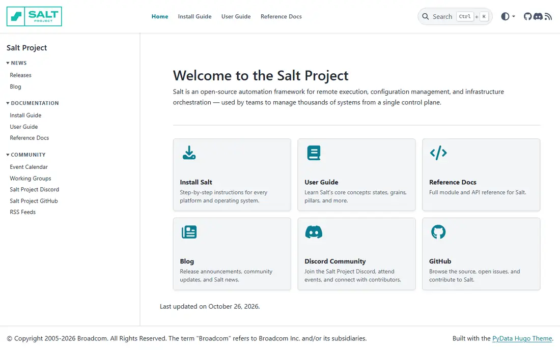 SaltStack homepage