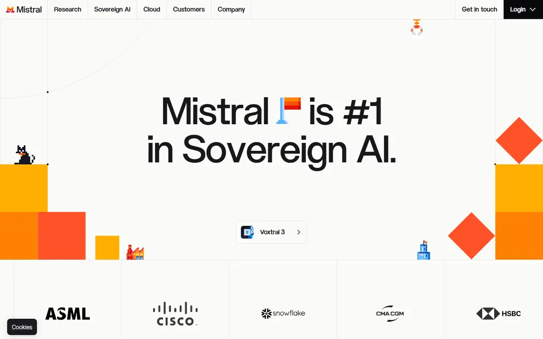 Mistral AI homepage