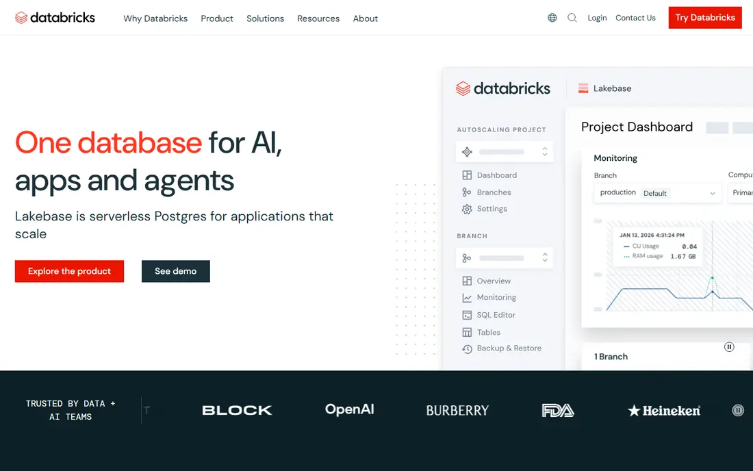 Databricks homepage