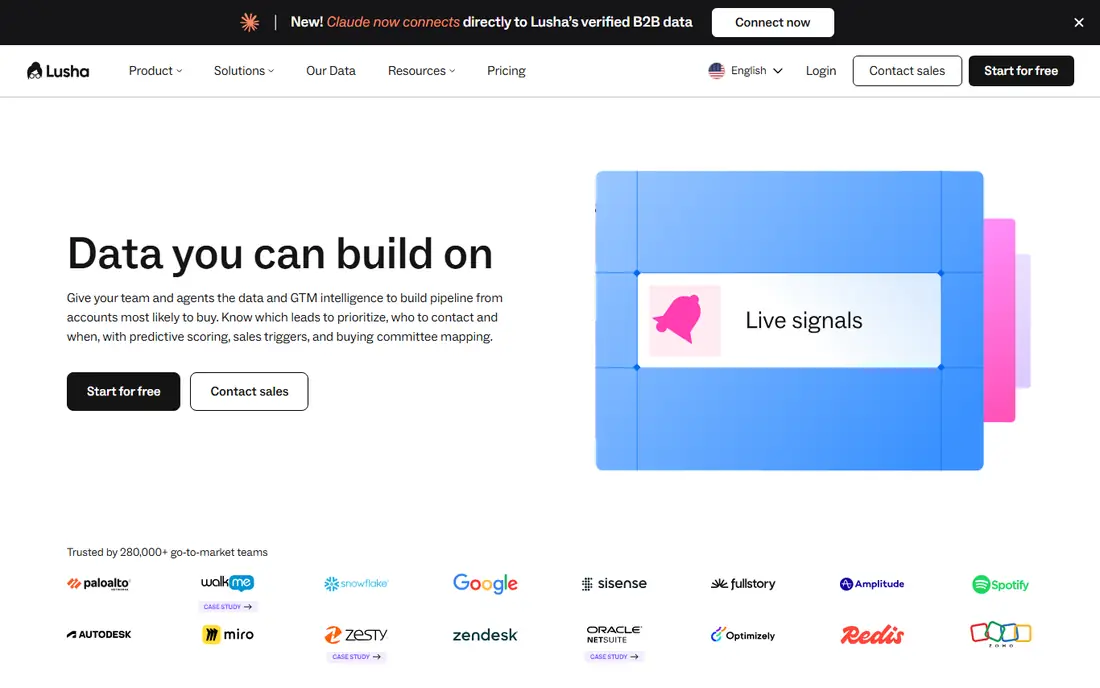 Lusha homepage