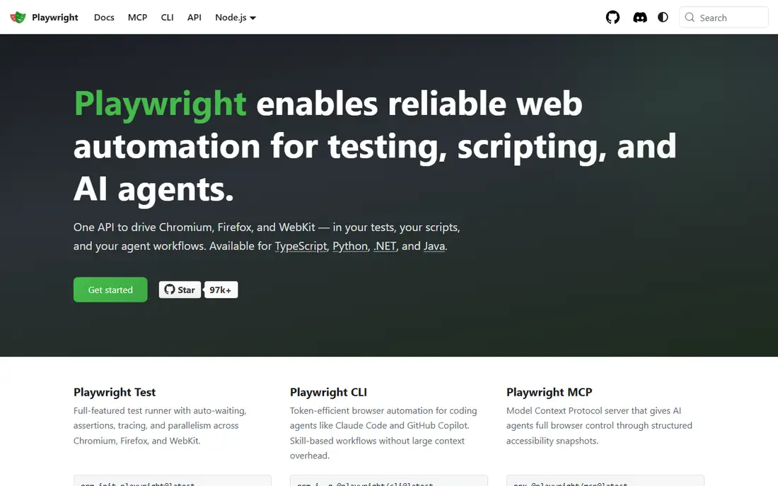 Playwright homepage