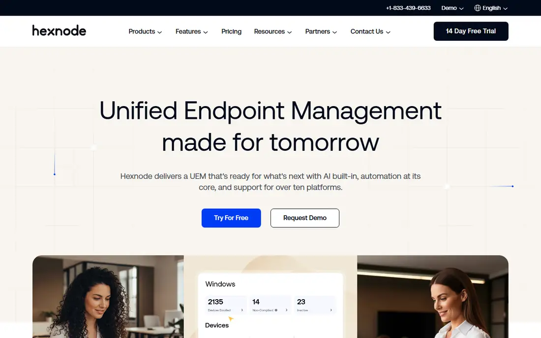 Hexnode UEM homepage