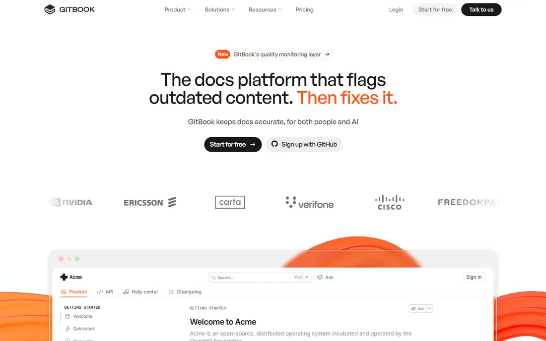 GitBook homepage