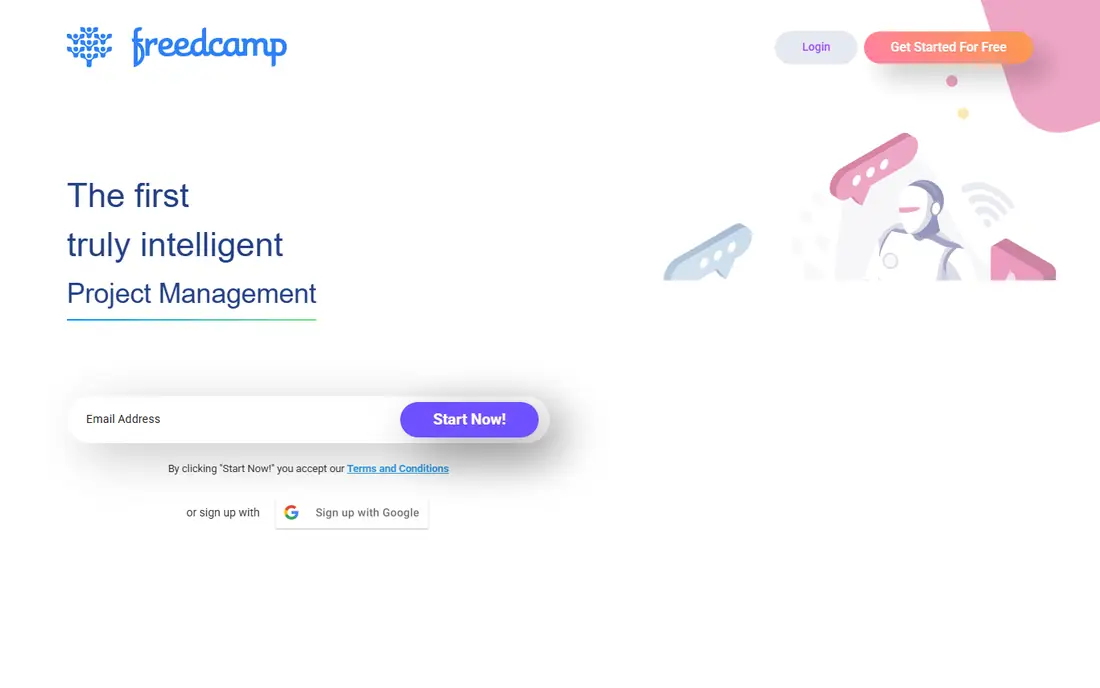 Freedcamp homepage
