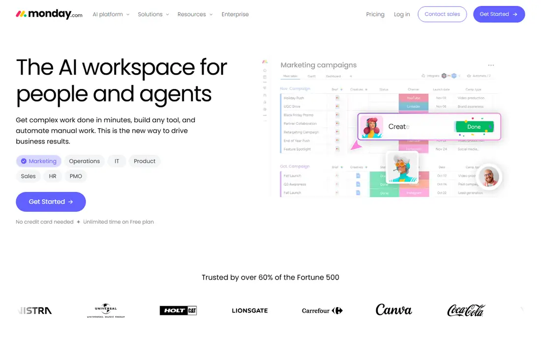 monday.com homepage