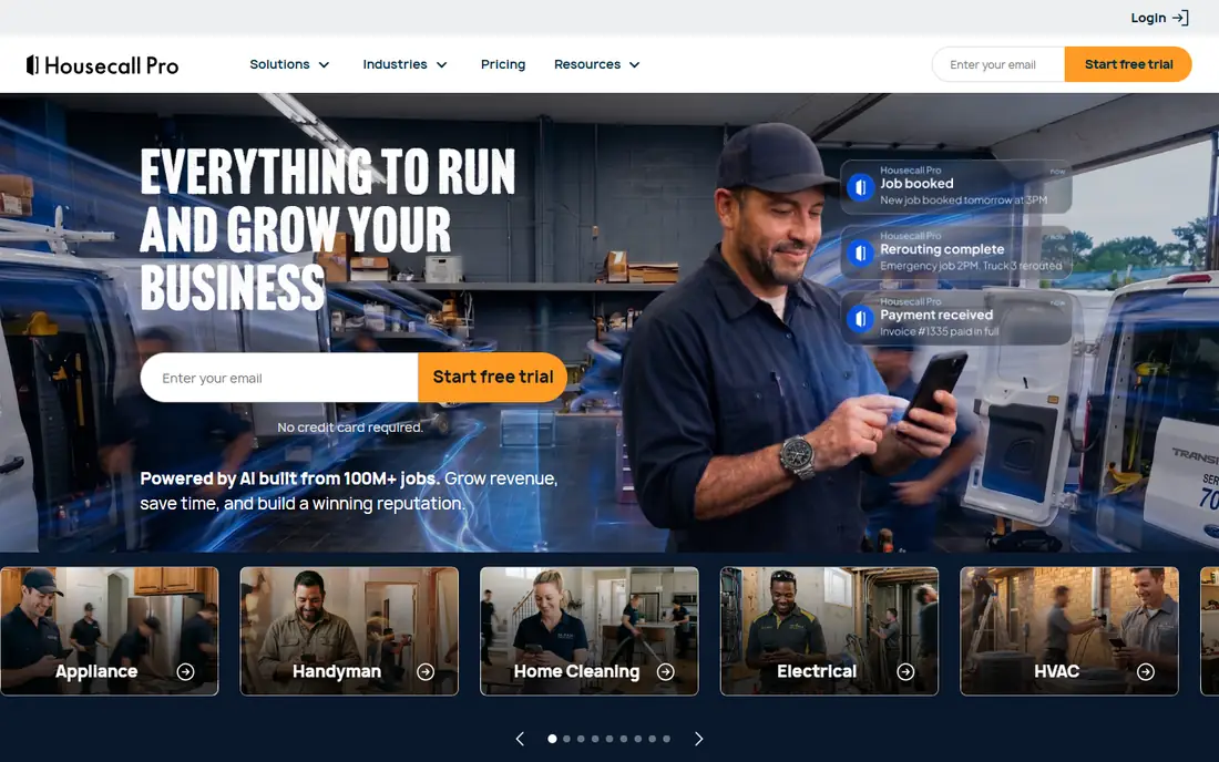 Housecall Pro homepage