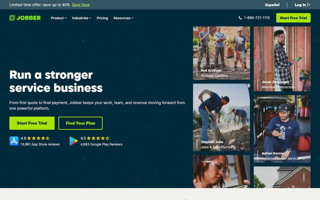 Jobber homepage