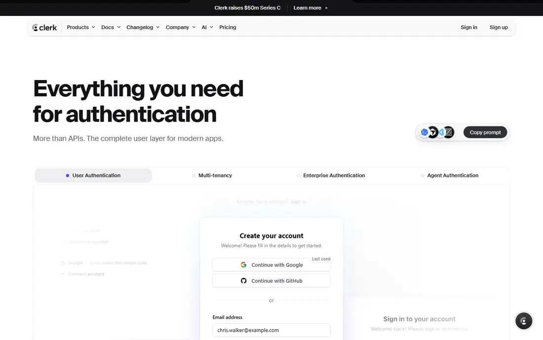 Clerk homepage