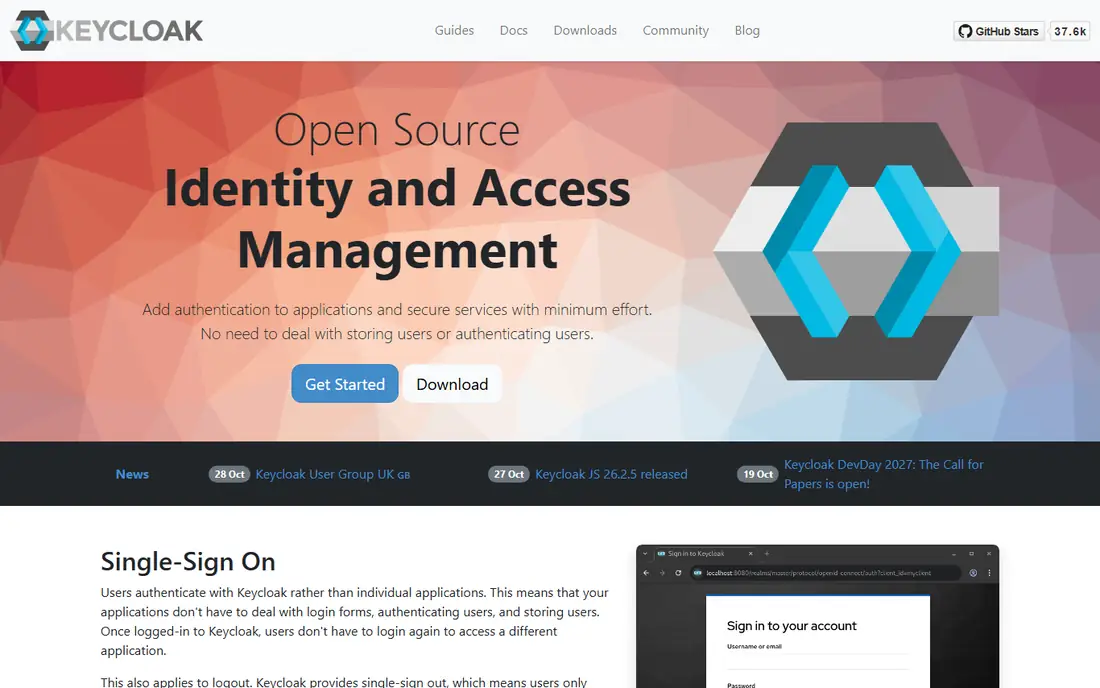 Keycloak homepage