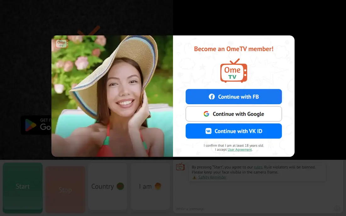 OmeTV homepage